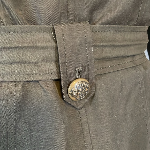 Army Green Dress Trench Express Size Medium - Picture 6 of 7